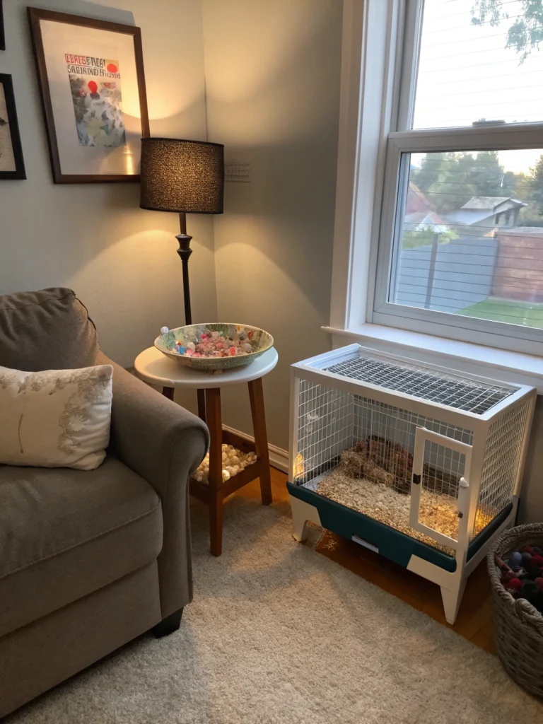 أفضل مكان لوضع قفص الهامستر