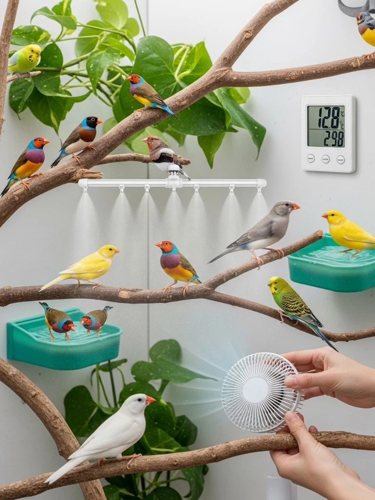 تربية طيور الزينة في الصيف